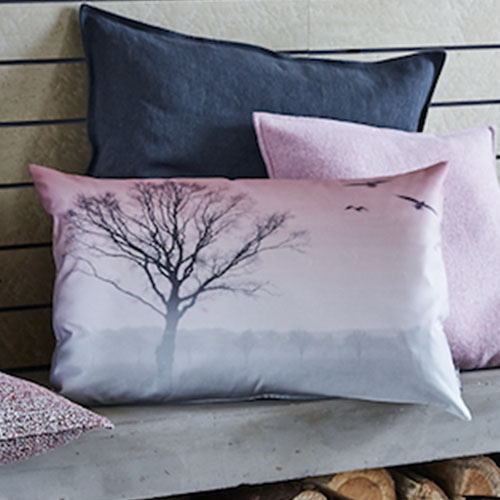 LATER Cushion Cover- Grey &amp; Rose