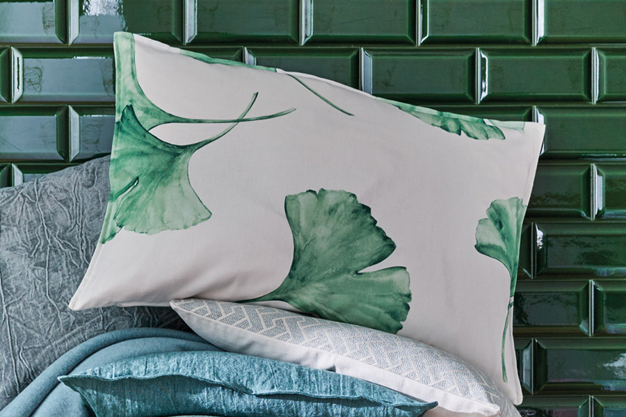 Ginkgo cushion cover - verde (50x50cm)