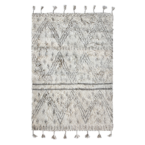 Handwoven Berber rug - grey &amp; white (180x280cm)